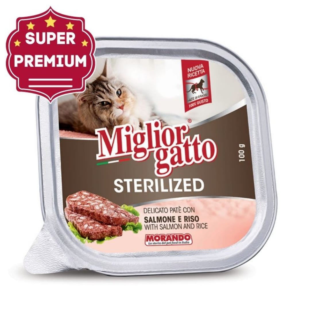 Comida húmeda para gatos esterilizados súper Premium Miglior Gatto